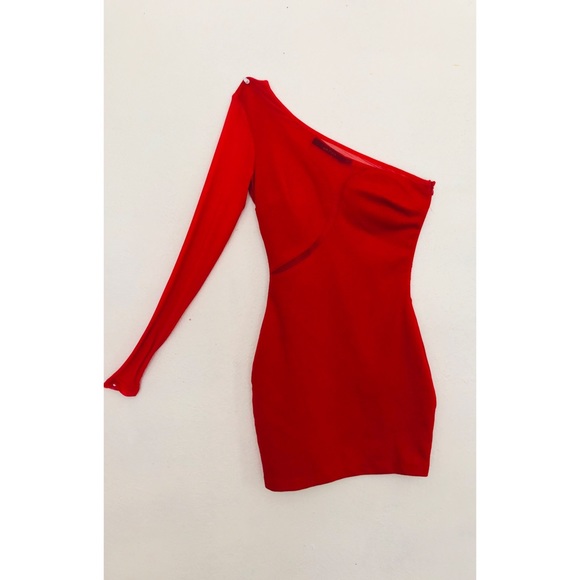 Ark & Co Red One Shoulder Dress - Picture 1 of 4